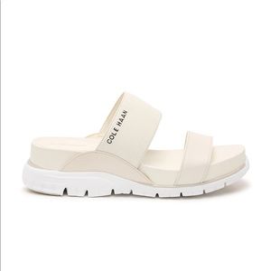 Cole Haan ZeroGrand Wedge Sandal - 8M beige/white